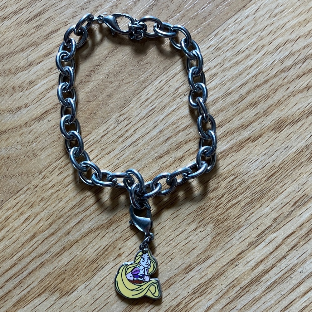 Disney Silver Bracelet with Yellow Rapunzel Charm